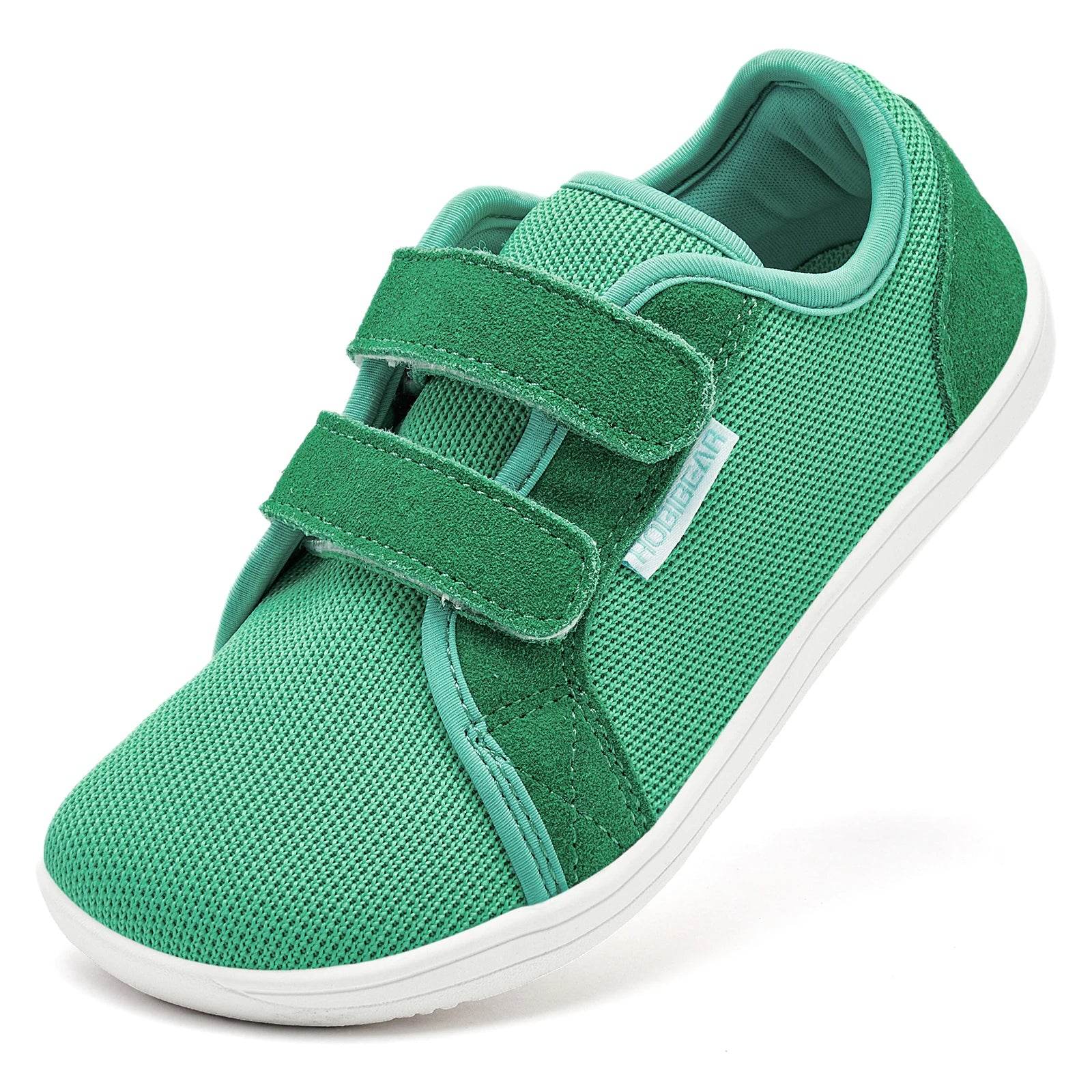 HOBIBEAR Zapatillas Descalzas para Niños Velcro Punta Ancha Malla