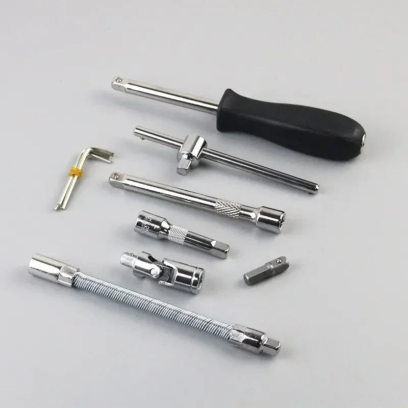 Juego de llaves de trinquete, herramienta de reparación de automóviles, llave de trinquete, destornillador, Kit profesional de metalurgia, 46 Uds.
