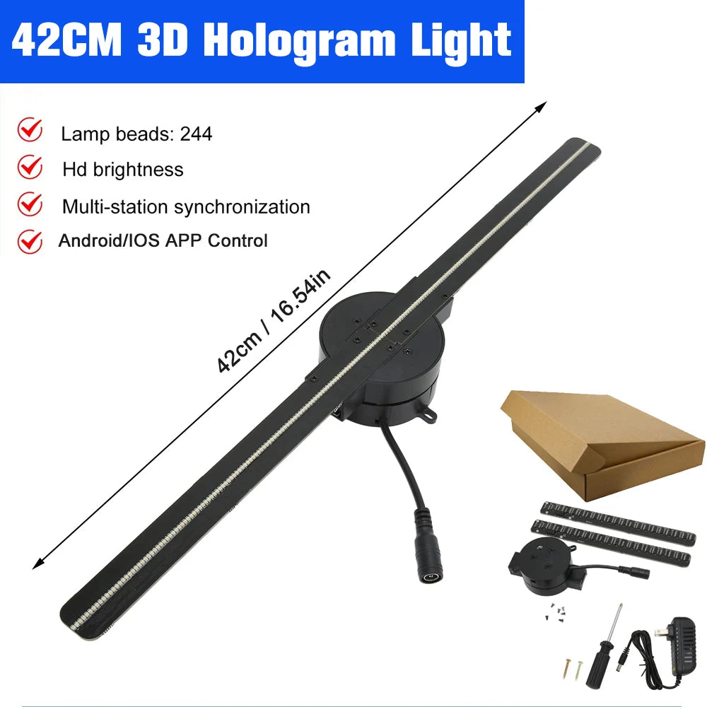 Ventilador Holográfico 3D WiFi 42CM Pantalla Publicitaria