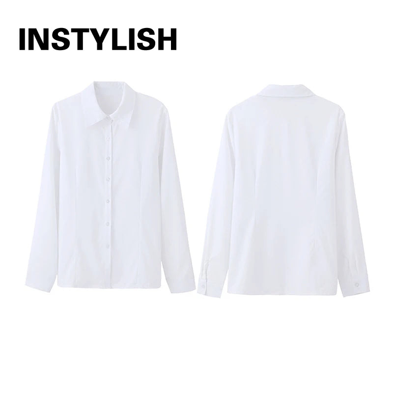 Blusa Elegante de Gasa con Botones para Mujer