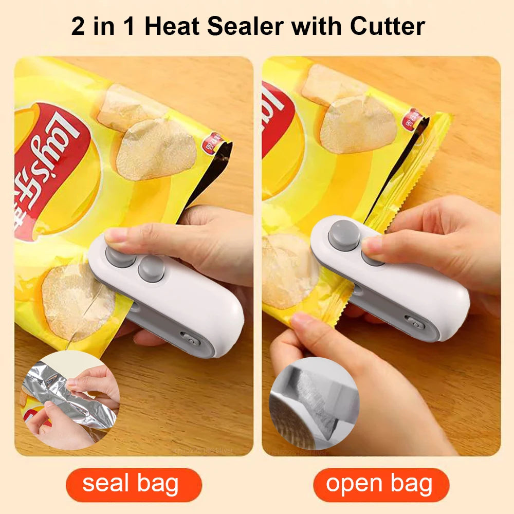 Mini selladora de bolsas recargable para conservar alimentos frescos