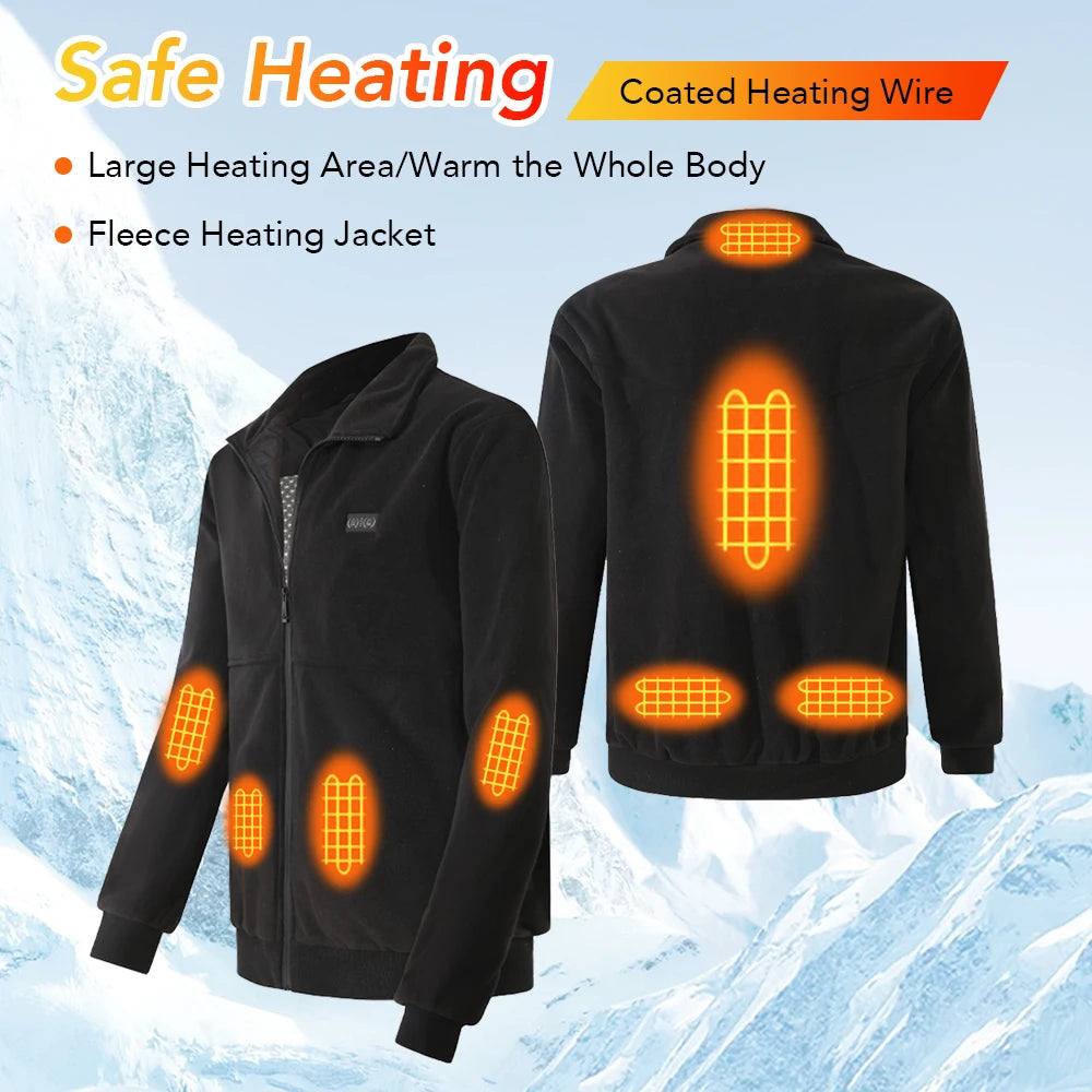Chaqueta Polar con Calefacción Eléctrica Inteligente 8 Zonas para Hombre