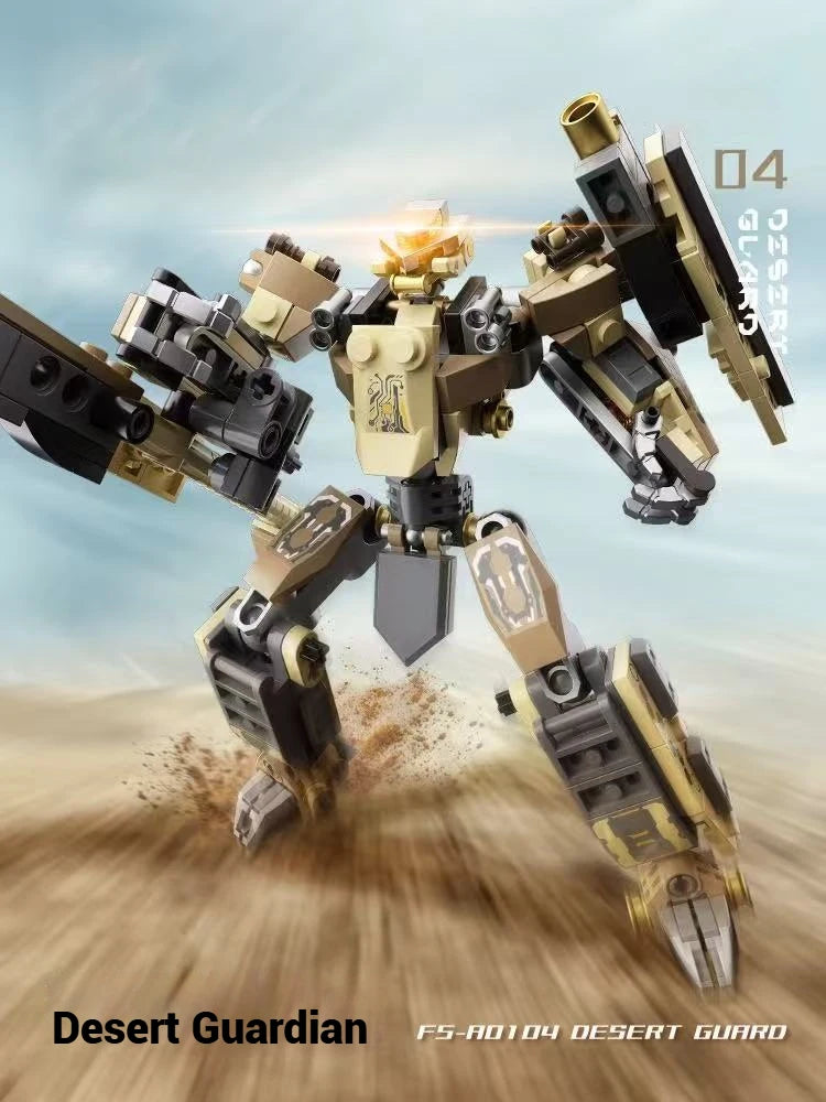 Robot transformador, decoración creativa para el hogar, modelo mecha, conjunto de bloques de construcción de juguete, juguete para regalo de cumpleaños para niños