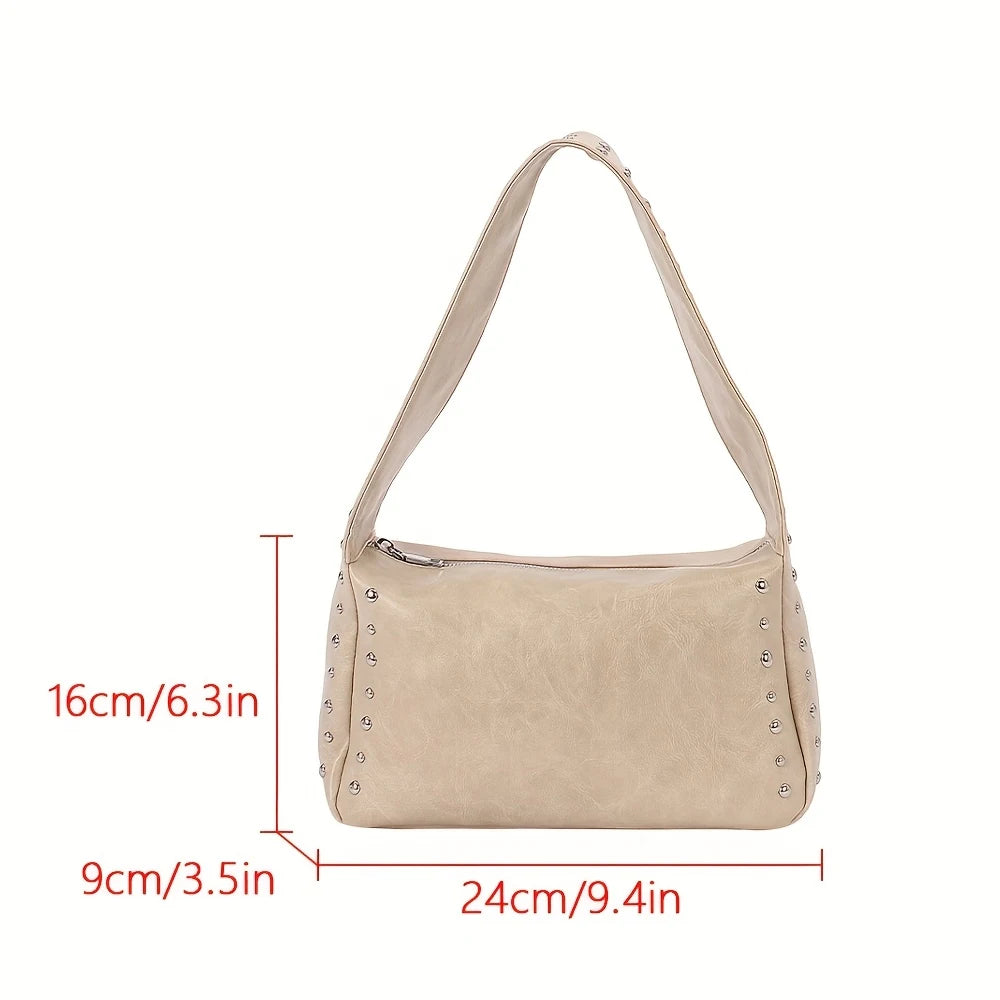Bolso Retro Pequeño de Hombro para Mujer con Remaches