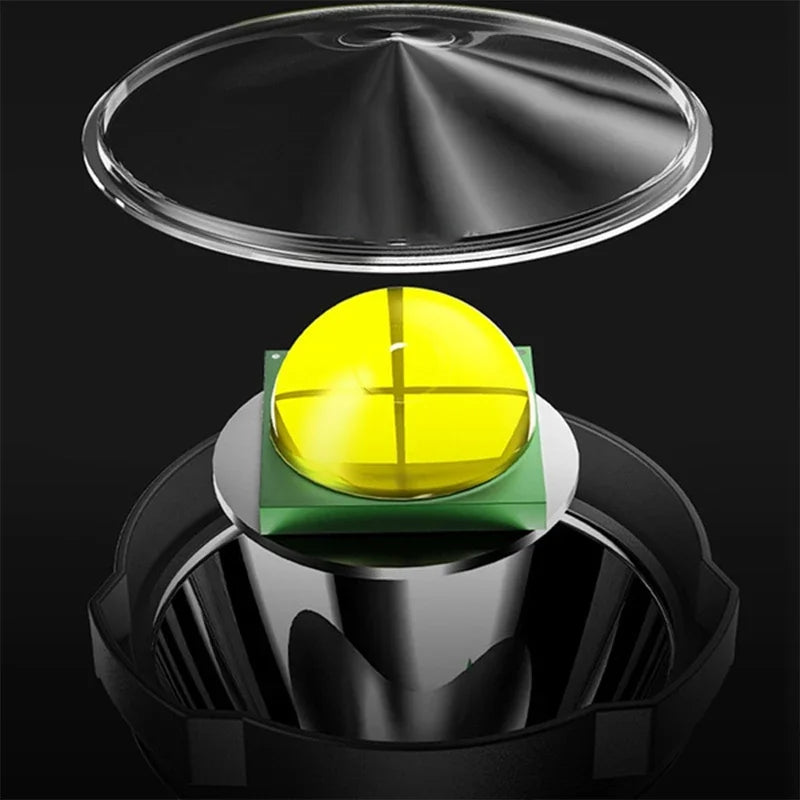 Linternas LED Súper Brillantes Recargables, Linterna de Largo Alcance, Adecuada para Emergencias al Aire Libre, Camping, Pesca, Caza