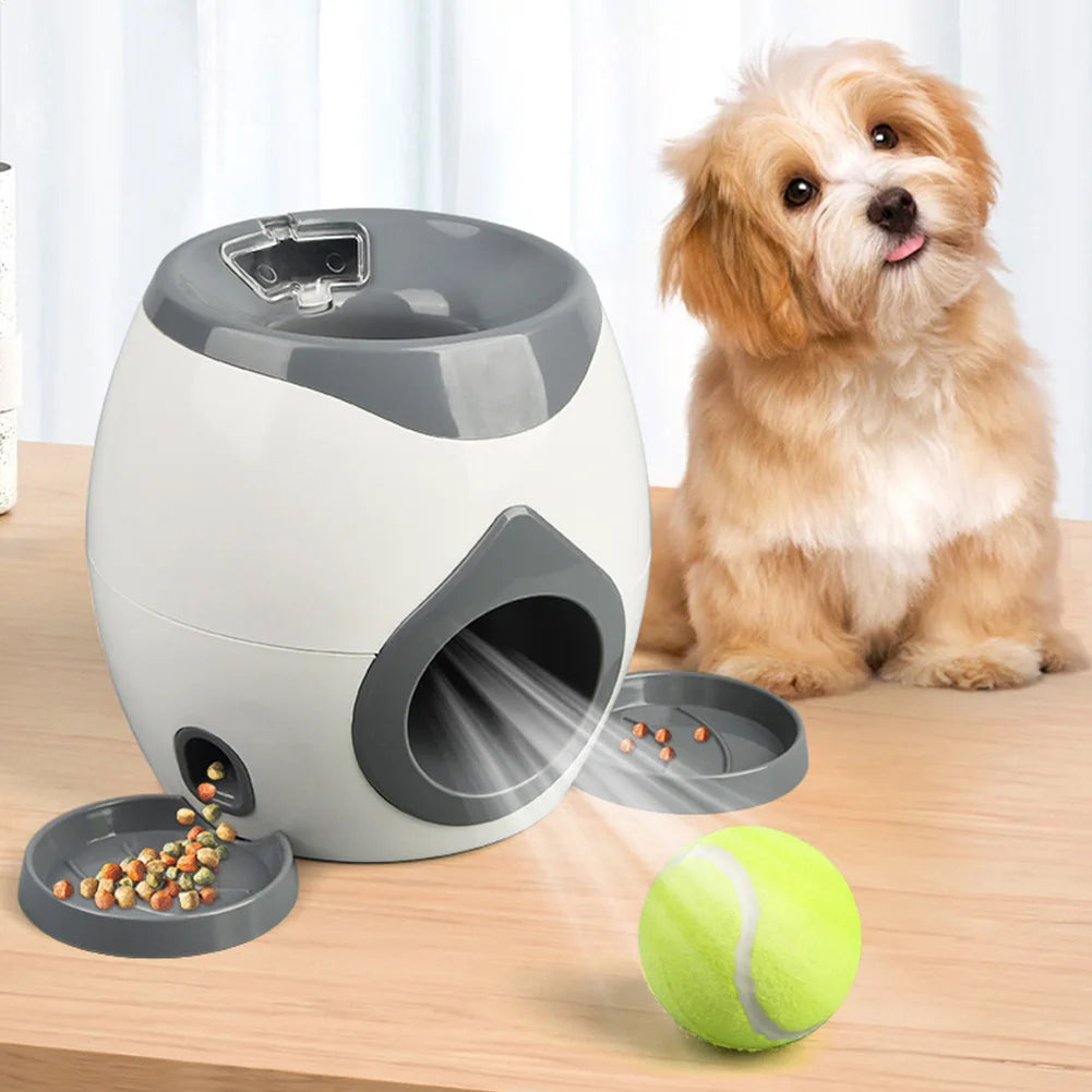 Lanzador automático de pelotas para perros, alimentador para mascotas, divertido lanzamiento inteligente, máquina de pelotas de tenis para perros pequeños y medianos, suministros