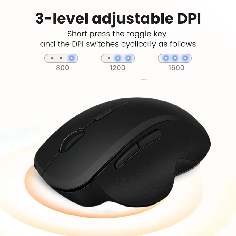 Ratón inalámbrico de modo Dual 2,4G, Bluetooth 5,2, ratón recargable, ratón de juego de 1600DPI para ordenador portátil, tableta, Windows, MacOS