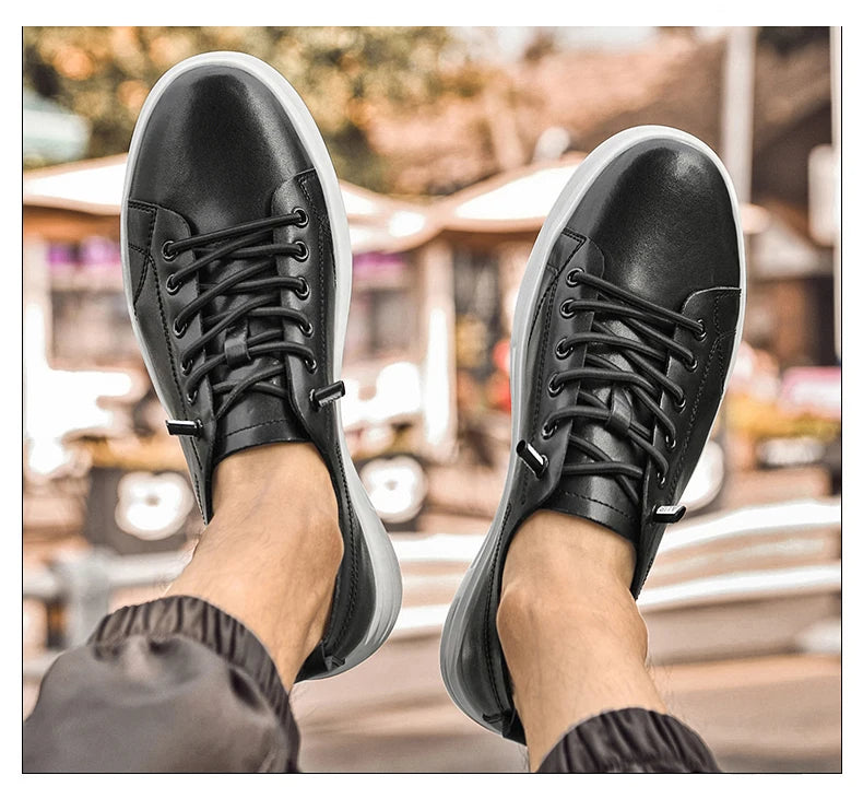 Zapatos casuales, zapatos deportivos de piel de vaca, zapatos planos, zapatos casuales clásicos para hombres, nuevos estilos de primavera y otoño, zapatos casuales de moda