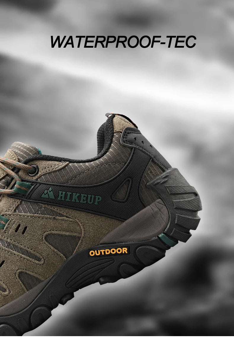 Zapatos de senderismo HIKEUP para hombre, zapatos de exterior de piel de ante, zapatillas tácticas resistentes al desgaste para senderismo, caminar y cazar