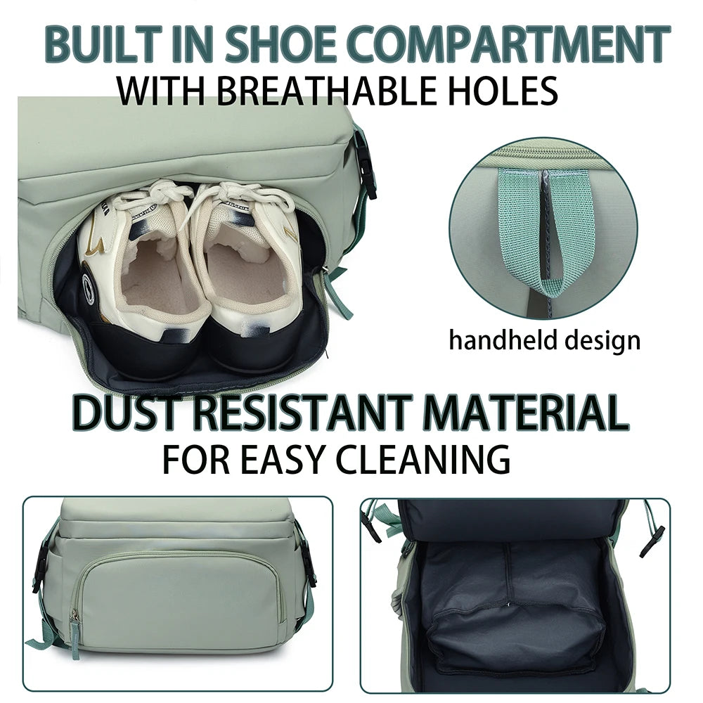 180 °     Mochila de Viaje de Nailon Completamente Abrible, Bolsa para Portátil de Gran Capacidad con Correa para Equipaje, Adecuada para Viajes de Negocios y Desplazamientos Diarios