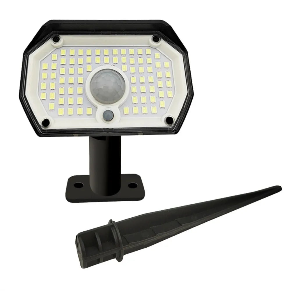 Foco Solar Exterior 76 LED 3 Modos Impermeable para Jardín y Entrada