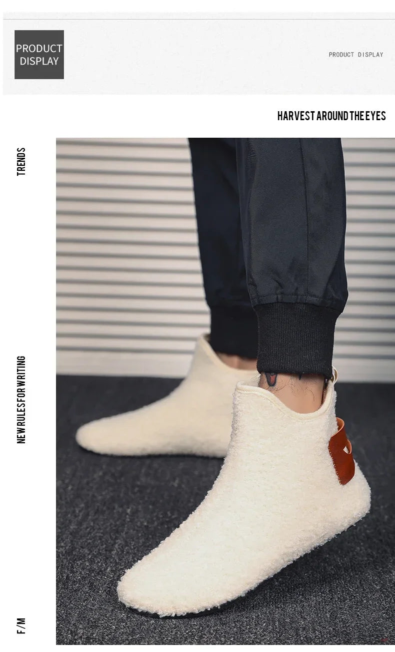 YRZL, zapatos de algodón de invierno para hombre, zapatillas ligeras sin cordones de alta calidad, mocasines de algodón de felpa para interiores, zapatos cálidos de invierno para hombre