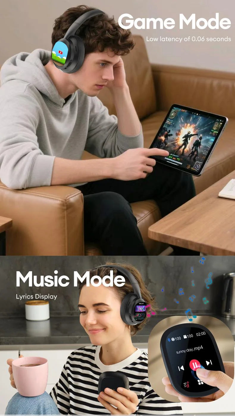 Auriculares Bluetooth ANC con Pantalla LCD y Micrófono HD