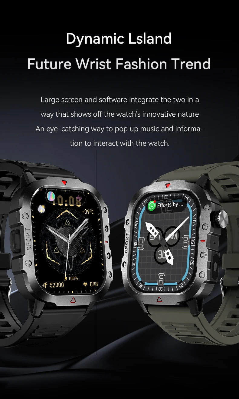 Reloj inteligente con llamada Bluetooth, electrónica, reloj inteligente militar, reloj de Fitness Digital, relojes de regalo para hombre y mujer, iOS, Android 2025, nuevo