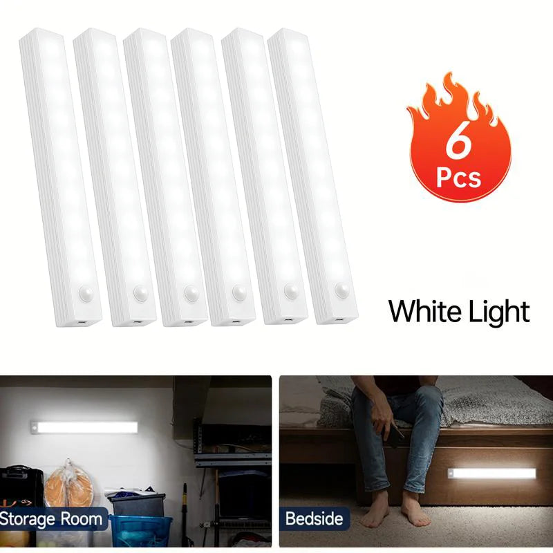 Luz LED con Sensor de Movimiento para Armario 6 Pzs