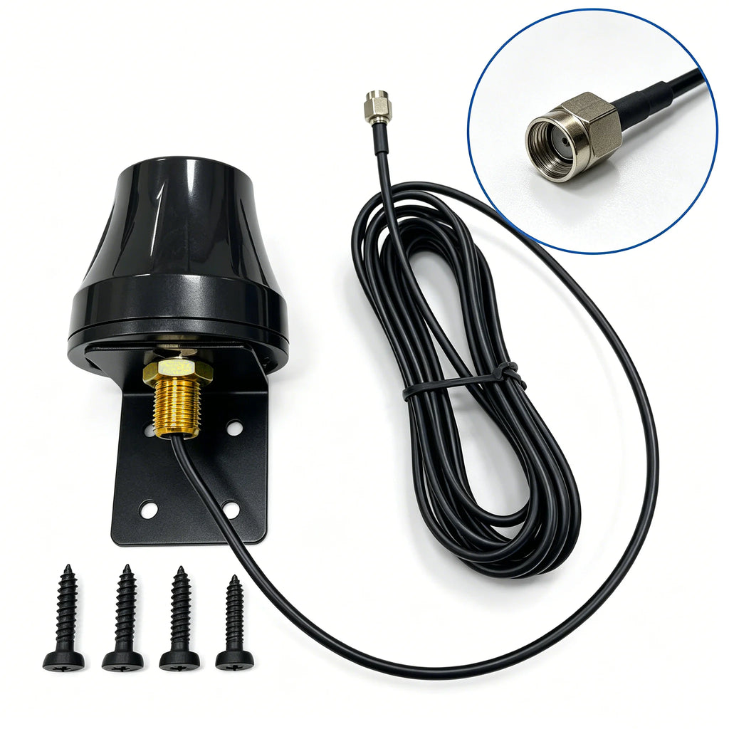 Antena WiFi omnidireccional exterior 5dBi doble banda 2,4/5,8 GHz, cable 3 m