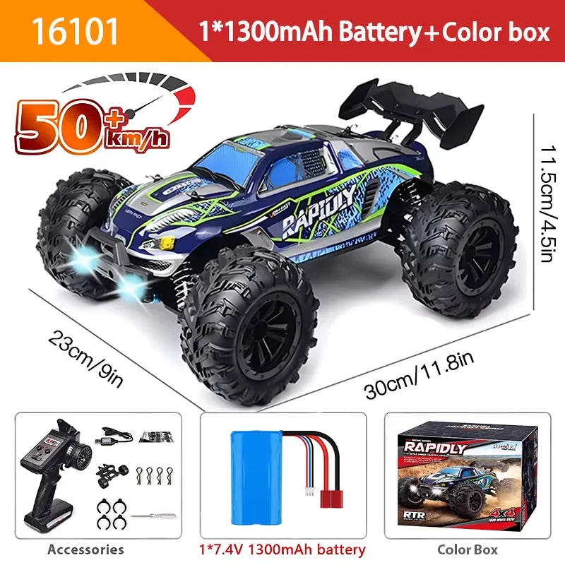Coche RC 1:16 de Alta Velocidad, Monster Truck Todoterreno 4WD