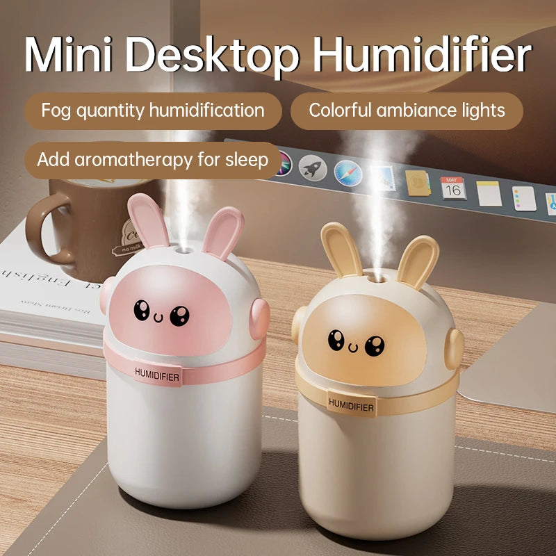 Humidificador mini Mars Rabbit difusor de aromas con luces de colores, 180 ml