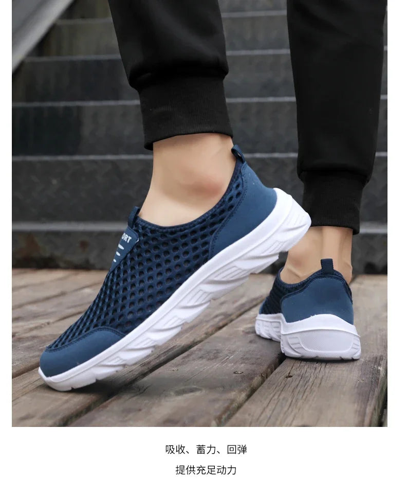 YRZL, zapatos informales ligeros para hombre, zapatillas informales transpirables sin cordones para hombre, zapatos planos antideslizantes para caminar al aire libre, talla 39-46