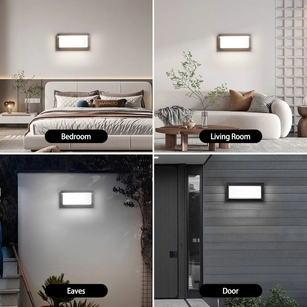 Aplique de Pared LED Moderno Negro IP65 25W para Interior