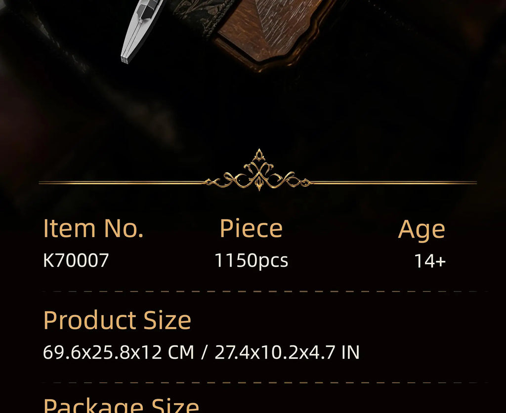 Bloques de Construcción K70007, Espada Rosa, Adorno Creativo para Escritorio, Serie Gótica Oscura, Juguetes de Ensamblaje, Regalo de Cumpleaños para Adultos