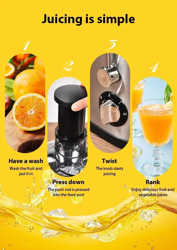 Extractor de Jugo Centrífugo de Acero Inoxidable para Frutas