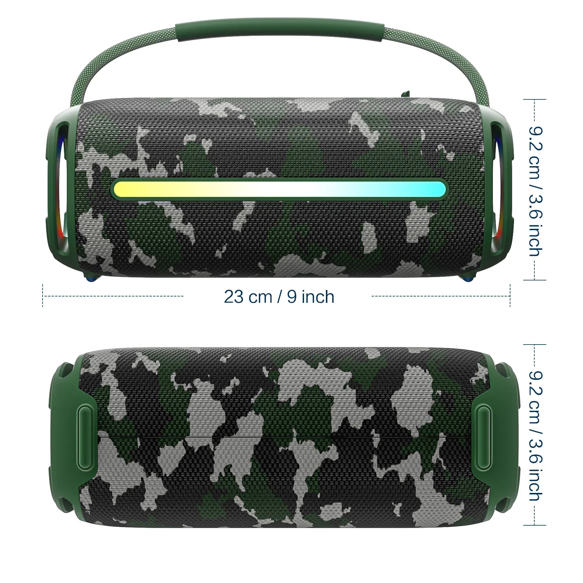 Altavoz inalámbrico portátil Bluetooth 5,3, linterna RGB IPX6, resistente al agua, potente Subwoofer, Audio de alta calidad para exteriores