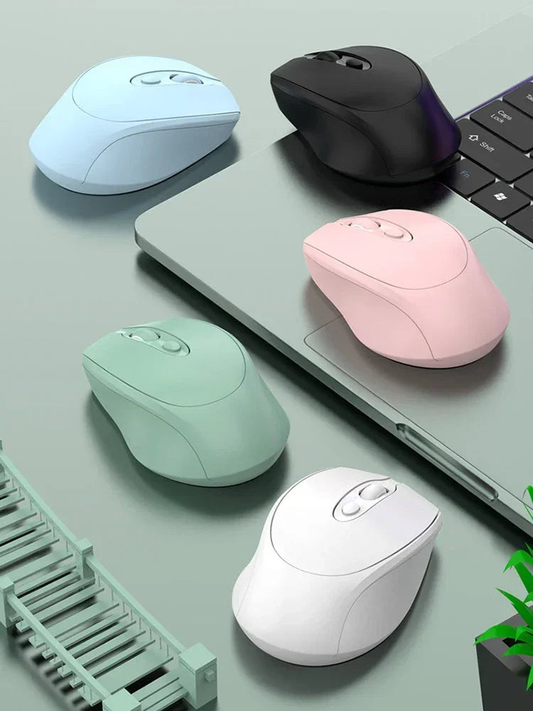 Ratón inalámbrico recargable para ordenador, Mouse inalámbrico Compatible con Bluetooth de 2,4G, USB, silencioso, para PC, portátil, Macbook y tableta