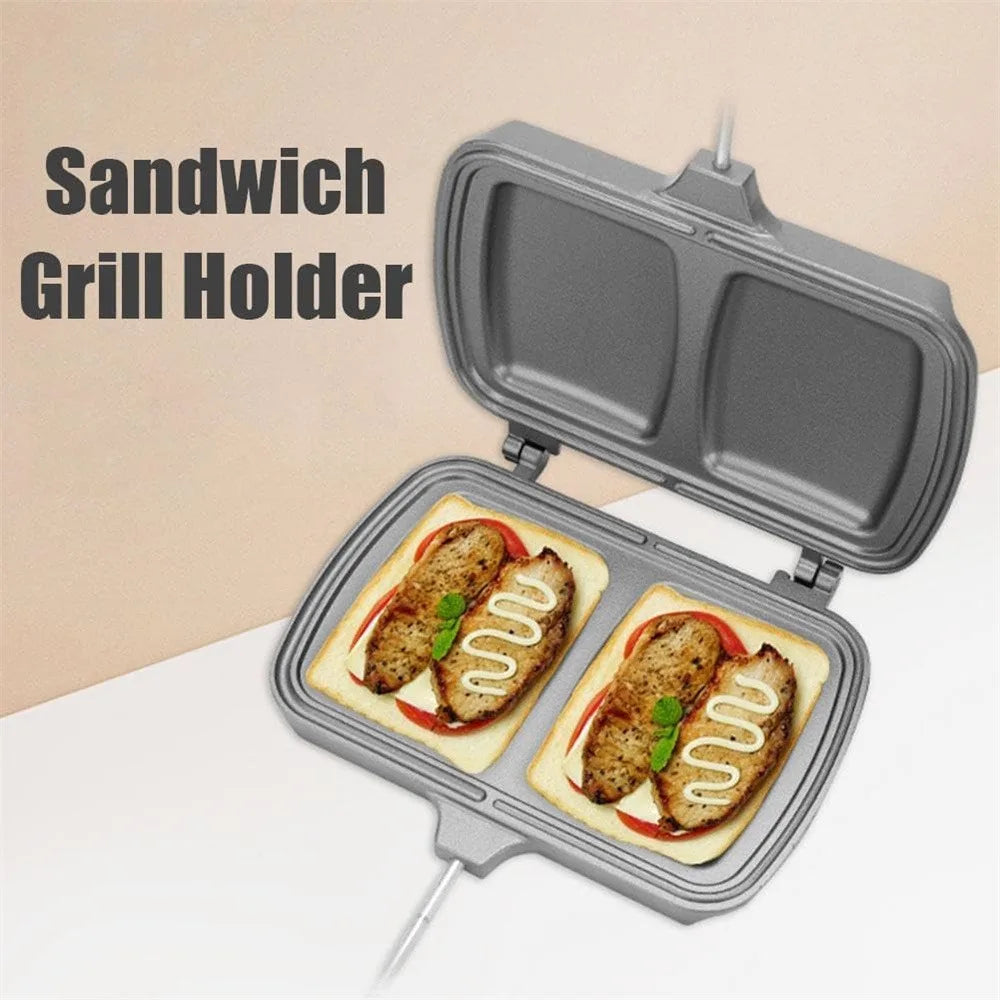 Plancha de doble cara para sándwiches, queso a la parrilla, sartén antiadherente de doble cara extraíble para desayuno, sándwiches