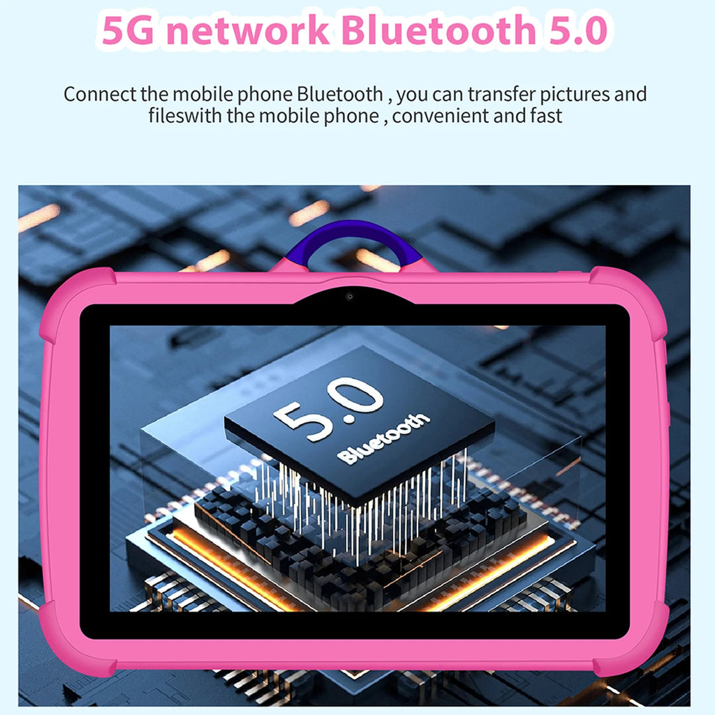 Tablet infantil de 7 pulgadas, Android 13, 5G WiFi, 4GB RAM y 64GB ROM