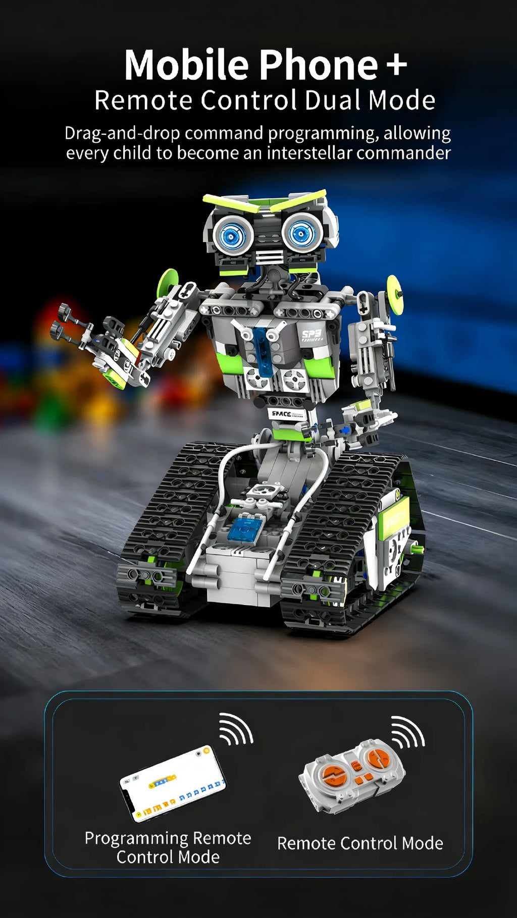 Bloques de construcción de robots con control remoto programable, juego de juguetes de ensamblaje electrónico de 757 piezas, decoración del hogar, regalos de cumpleaños y días festivos
