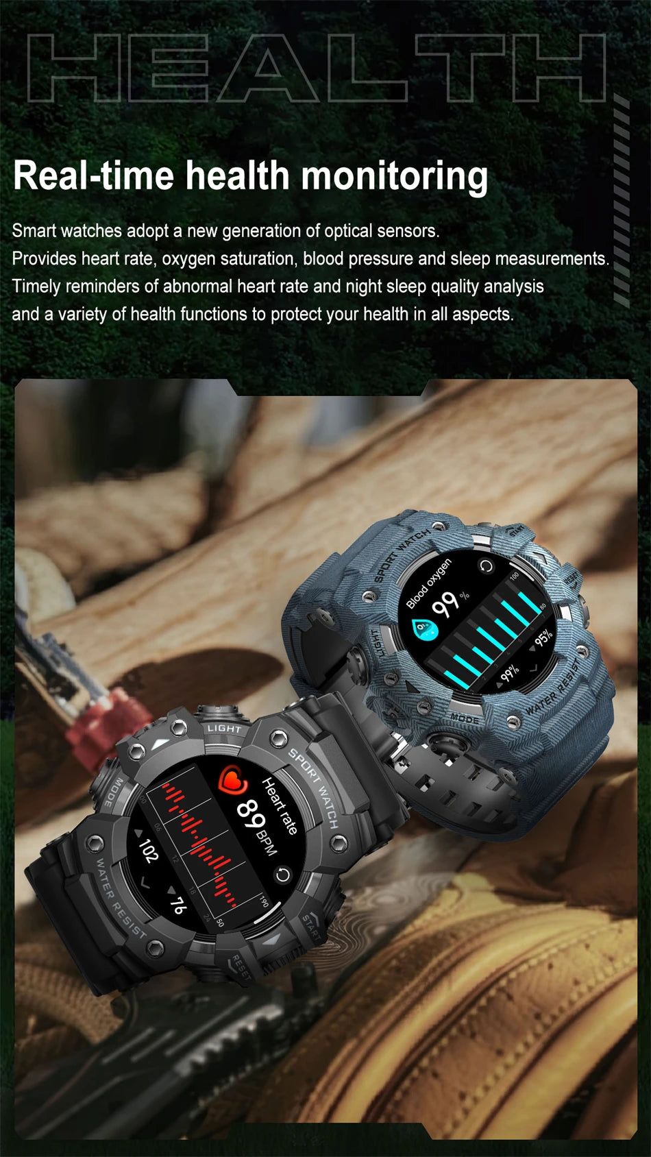 Reloj Inteligente Militar 100+ Deportes IP68