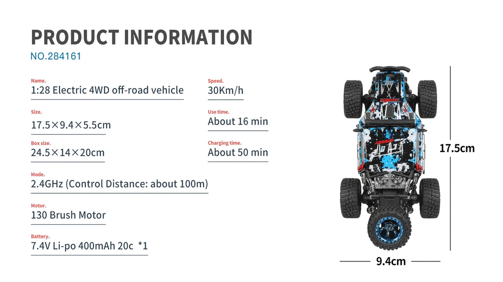 WLtoys RC Car 284161 1:28 Racing Mini 2,4G 30 KM/H 4WD coche eléctrico de alta velocidad Control remoto Drift 1/28 juguetes para niños regalos