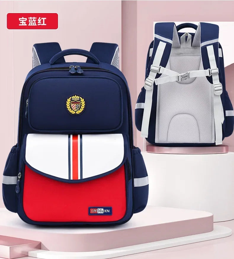 Mochila escolar para niños de grado 1 y 6, mochila duradera impermeable de tela Oxford ligera con diseño ergonómico