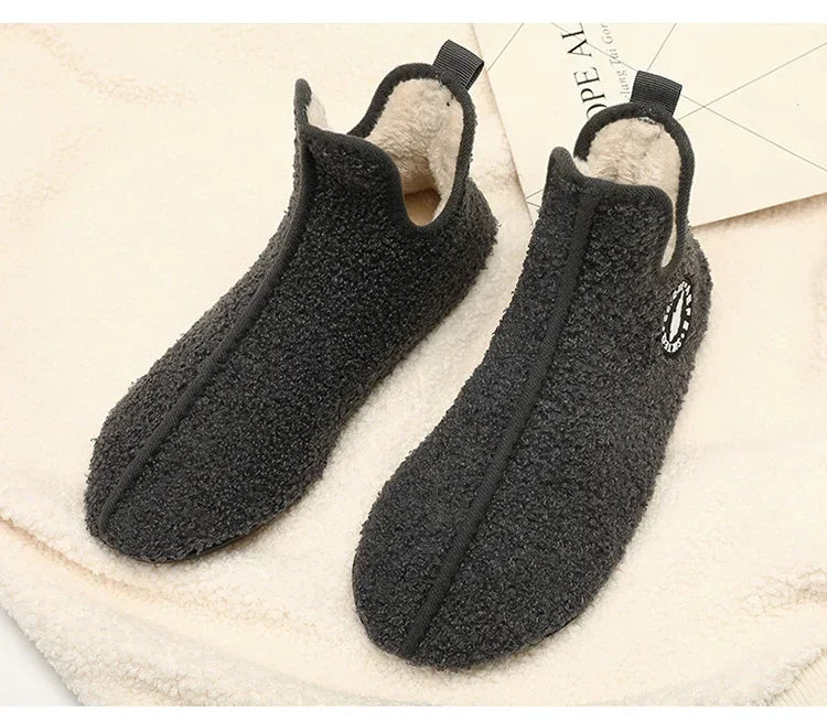 YRZL, zapatos de algodón de invierno para hombre, zapatillas ligeras sin cordones de alta calidad, mocasines de algodón de felpa para interiores, zapatos cálidos Unisex