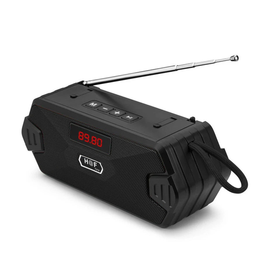 Receptor de Radio FM para exteriores, altavoz inalámbrico Aux portátil con Bluetooth, Subwoofer, caja de sonido de música, Bluetooth de alta fidelidad para el hogar y el coche