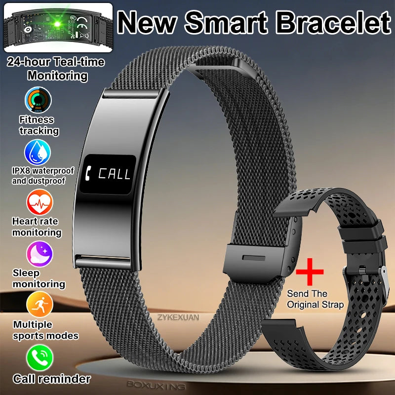 Pulsera Inteligente Deportiva Resistente al Agua IPX8 con Monitor de Salud