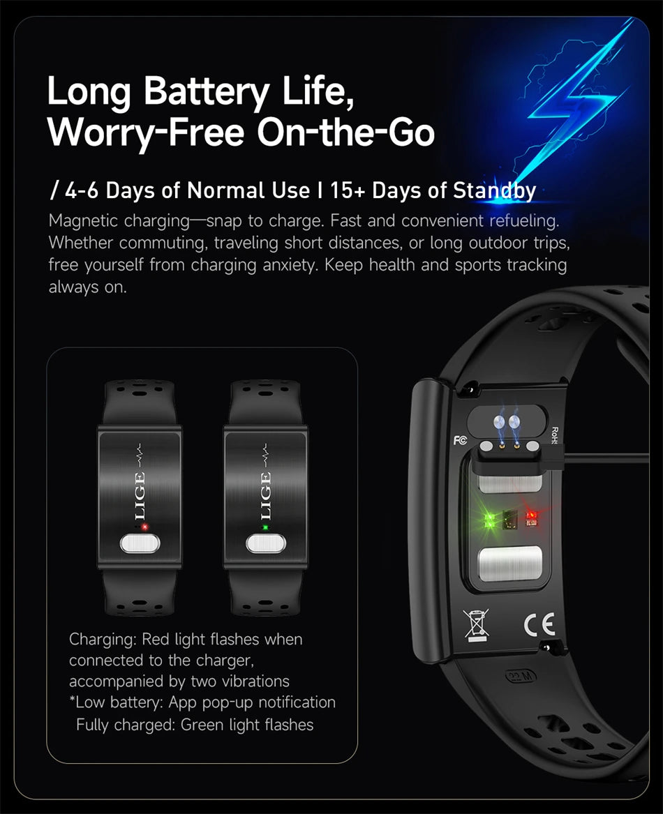 Reloj Inteligente LIGE Sin Pantalla con ECG y HRV