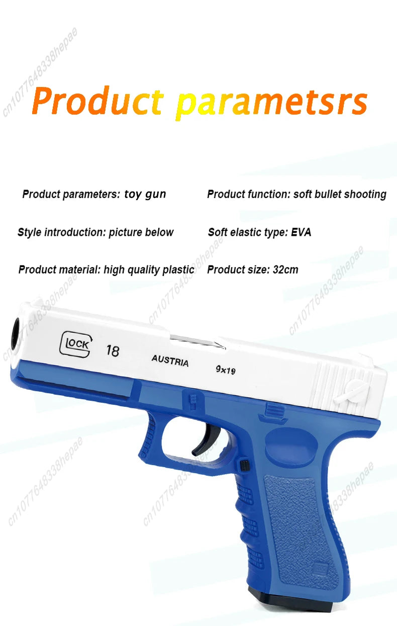 Pistola de juguete, pistola de balas blandas M1911, dardos de espuma expulsados, arma Manual de Airsoft con silenciador para niños y adultos