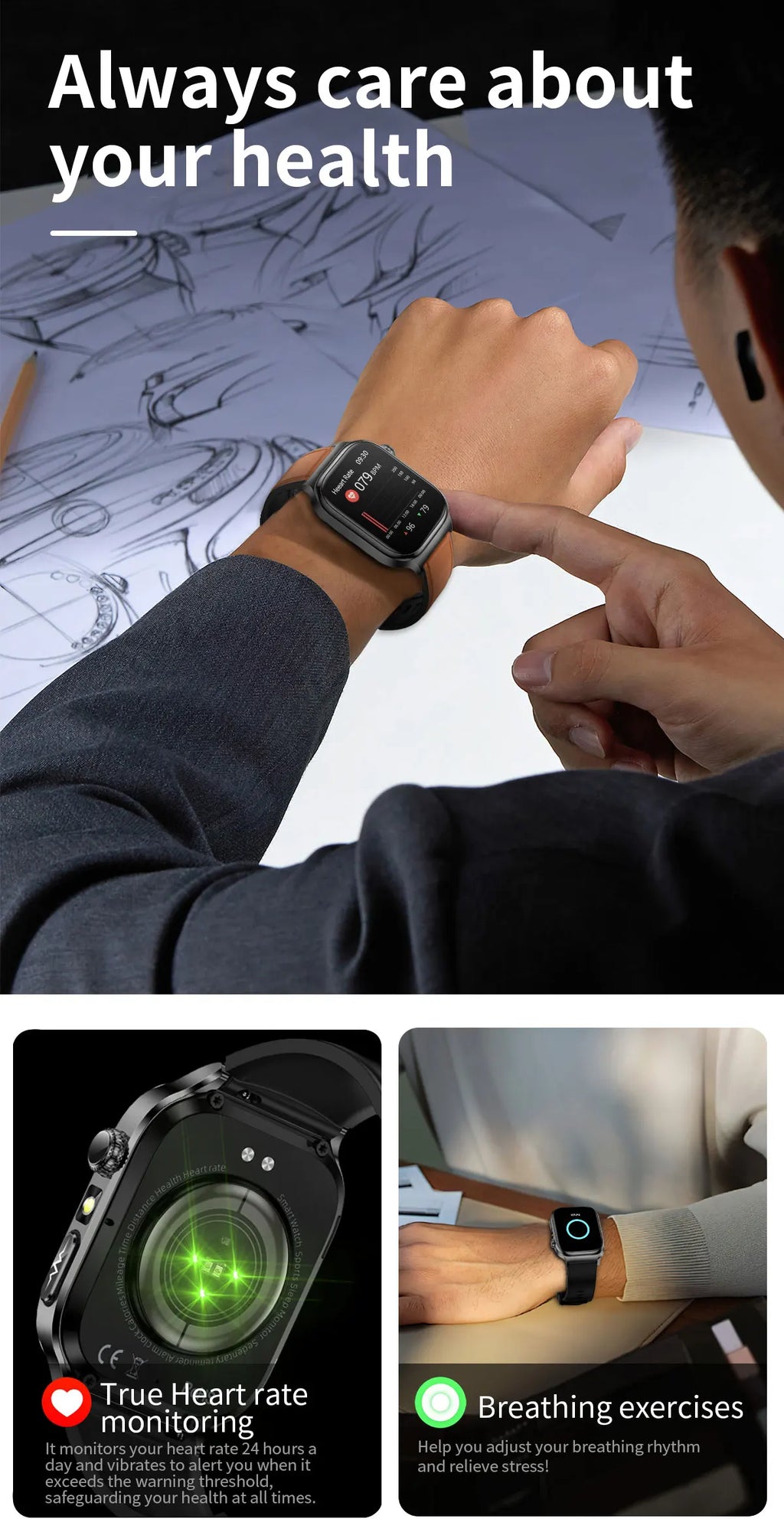 Reloj Inteligente Salud ECG+PPG Bluetooth