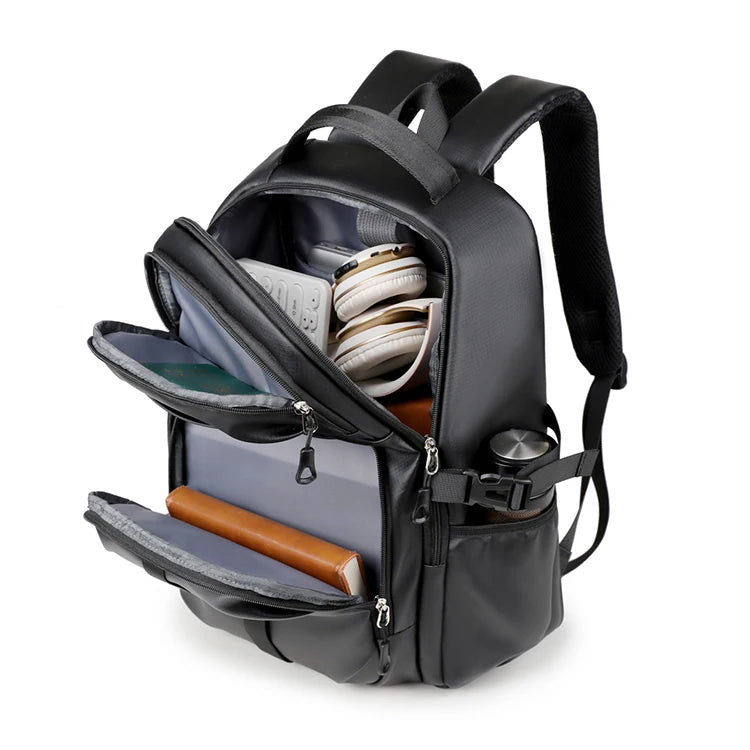 Mochila de negocios, mochila para portátil, bolsa de viaje, negra, gran capacidad, adecuada para diferentes escenarios