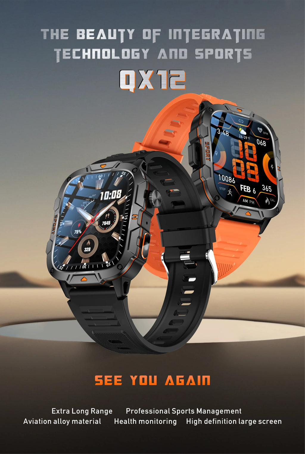 Reloj Inteligente de Grado Militar 2025, Pantalla AMOLED de 1.96 Pulgadas, Resistente al Agua 5ATM, Reloj Inteligente Deportivo con Llamadas Bluetooth