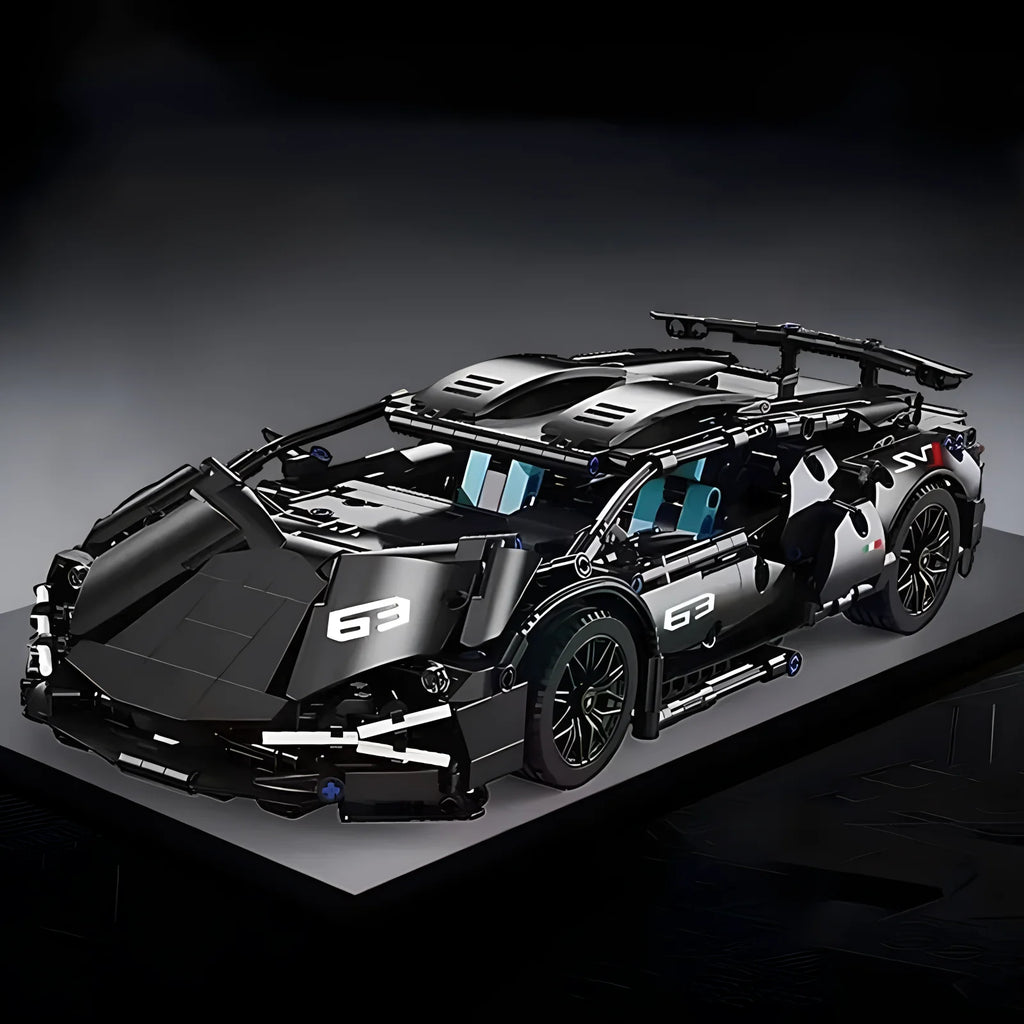 Modelo de coche deportivo de carreras técnico, bloques de construcción técnicos para adultos 1:14, supercoche DIY, rompecabezas de ladrillos, juguetes para niños y adultos, regalo (1280 + granulado)