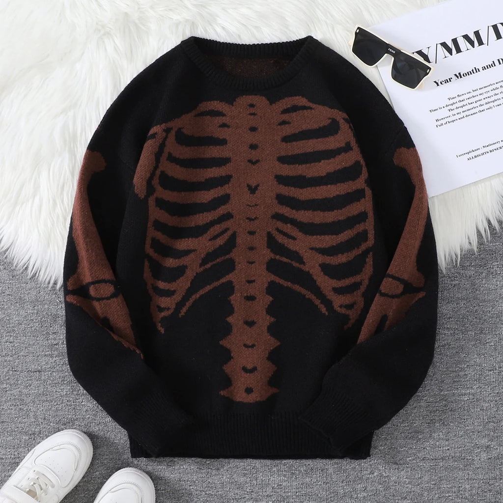 Nuevo Popular Otoño e Invierno Backbone Jacquard patrón pulóver suéter Casual cuello redondo tejido jersey de los hombres