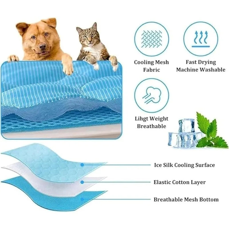 Alfombra Refrescante para Mascotas, Autoenfriante, Impermeable, para Perros y Gatos, Cama, Almohada, Cojín para Uso en Interiores y Exteriores
