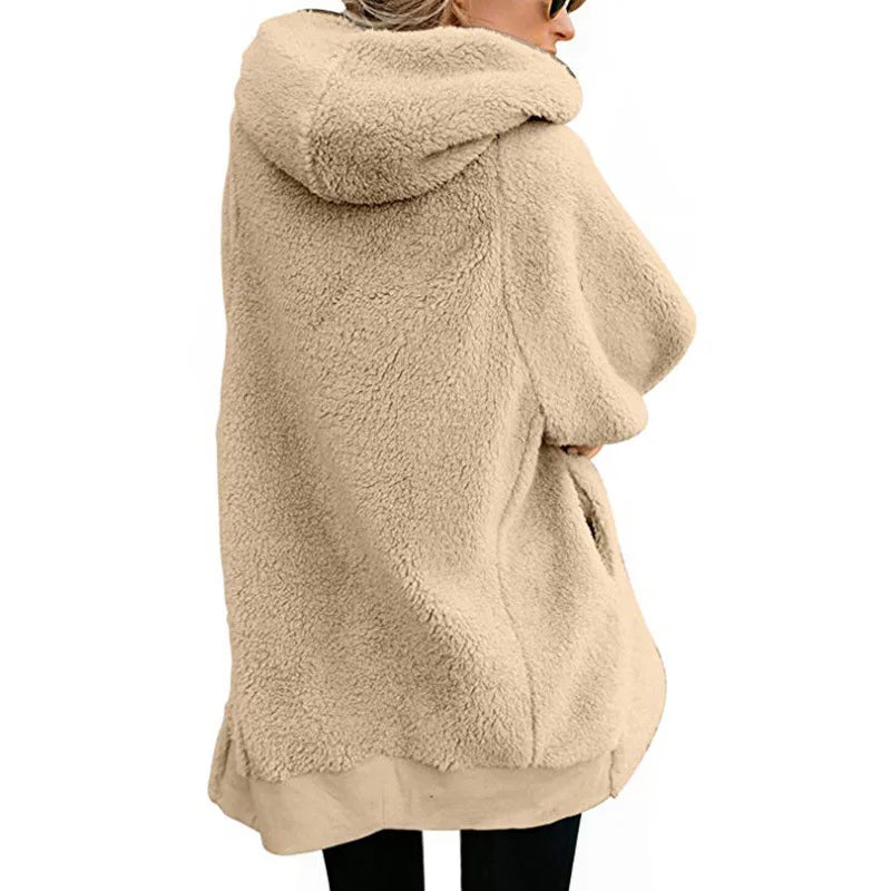 Bella Philosophy-sudaderas con capucha para mujer, suéter largo con cremallera, sudaderas con capucha de manga larga ajustadas, abrigo liso, Otoño e Invierno