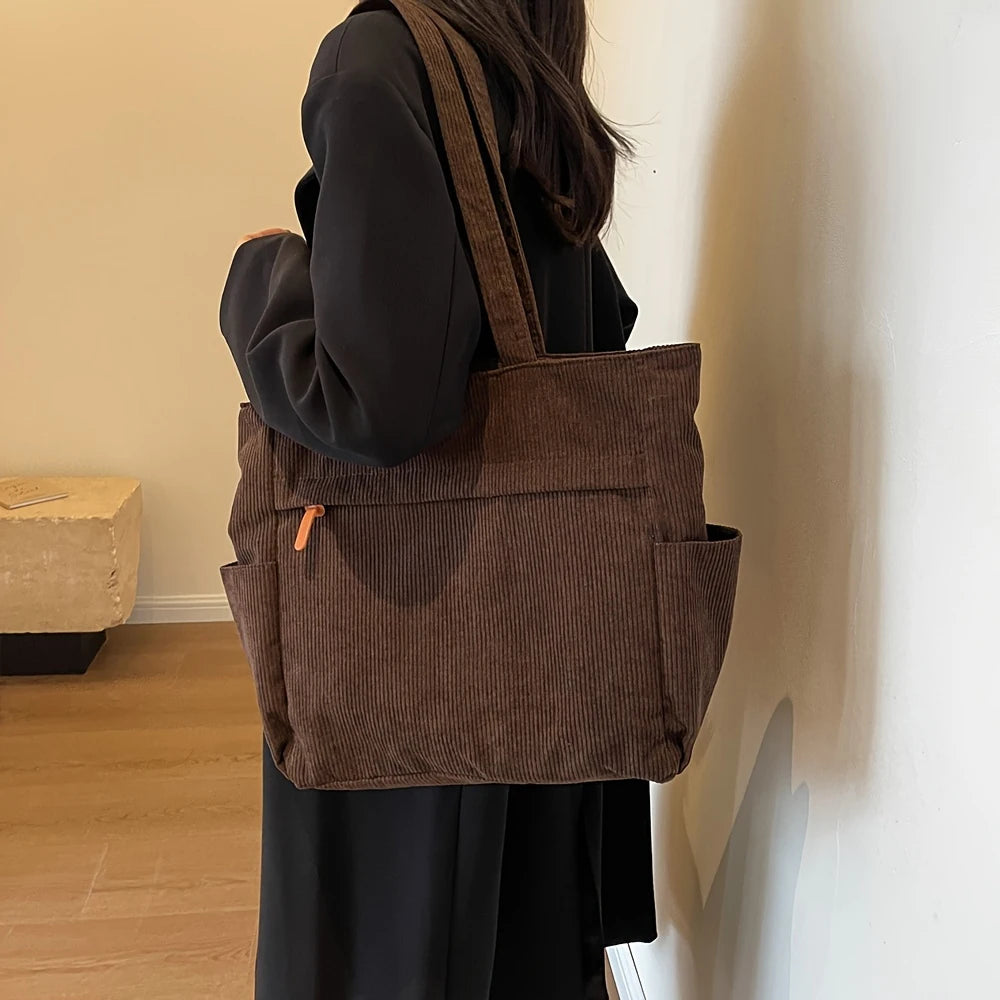 Bolso de Lona Polar de Gran Capacidad para Mujer