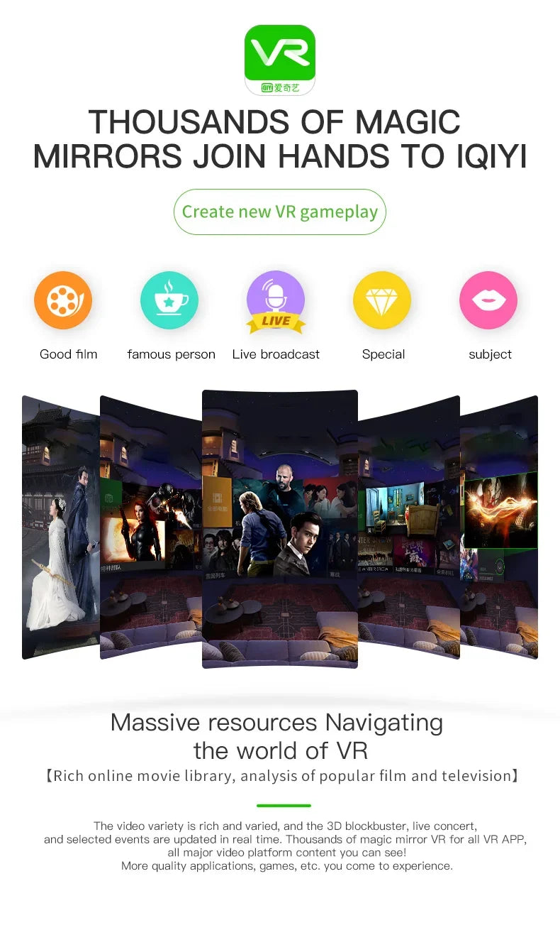 Viar 3D gafas de realidad Virtual VR auriculares casco dispositivos lentes gafas inteligentes para teléfono inteligente Realidade juego móvil Hedset