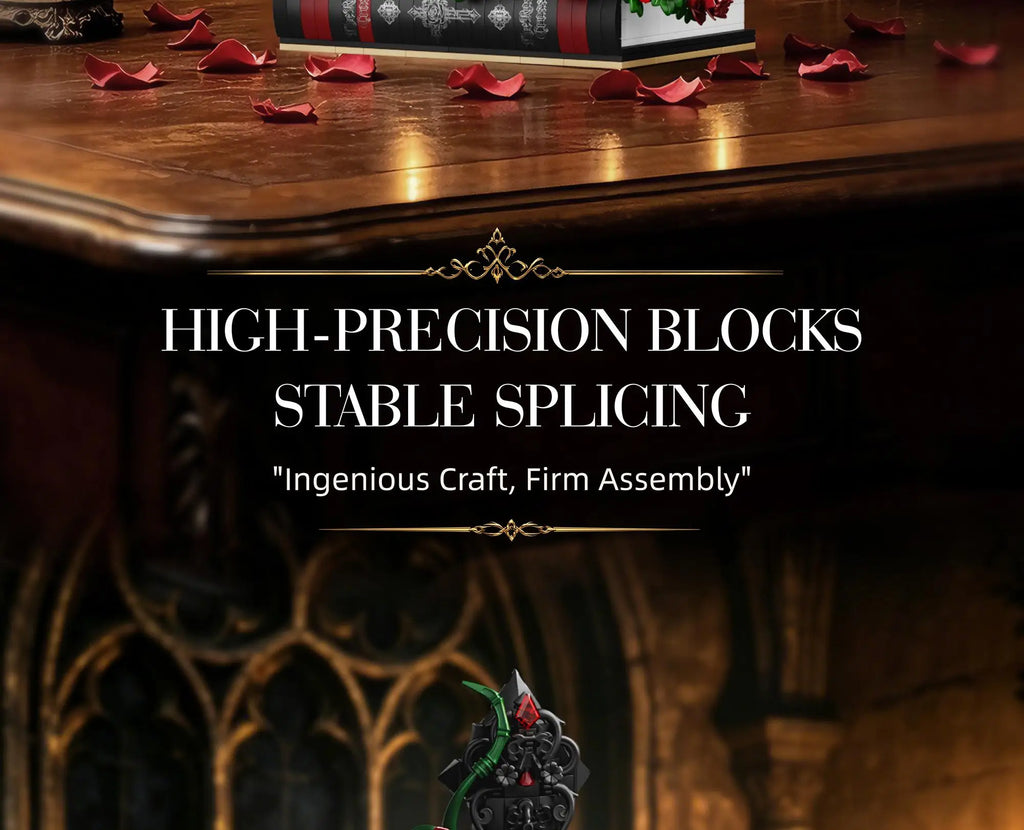 Set de Bloques de Construcción de Violín con Corona de Rosas y Cruz de la Serie Noche Gótica, Modelo MOC, Juguete de Ensamblaje, Adorno de Escritorio, Regalo de Cumpleaños