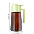 Pulverizador de aceite marrón con bloqueo de luz 2 en 1 de 470ml para cocinar botella dispensadora de aceite de oliva para herramientas de condimentos de botella de aceite de cocina
